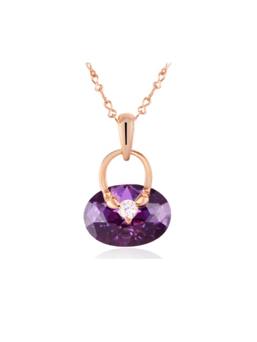 Rose, Gold, Purple 2018 Elegant Zircon Necklace