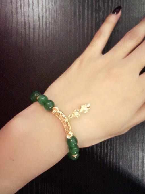 Neayou Geometric Green Carnelian Stone Bracelet 1