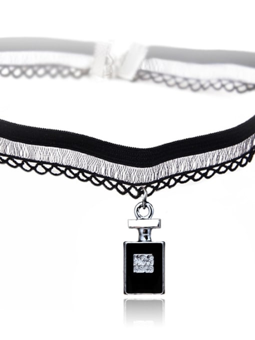 X249 Lucky Bottle Stainless Steel With Fashion Animal/flower/ball Lace choker Necklaces