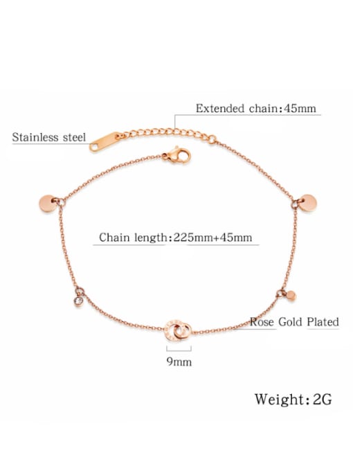 Open Sky Stainless Steel With Rose Gold Plated Simplistic Geometric Anklets 2
