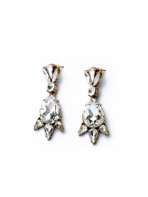 KM Irregular Glass Stones Alloy Drop Cluster earring 0