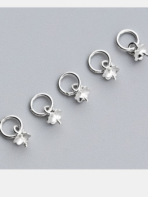 FAN 925 Sterling Silver With Silver Plated Classic Flower Bails 2
