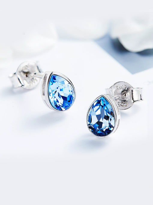 Blue 2018 S925 Silver Crystal stud Earring