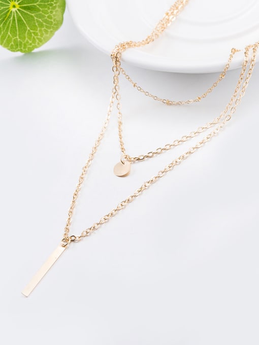 OUXI Simply Style Women Rose Gold Necklace 3