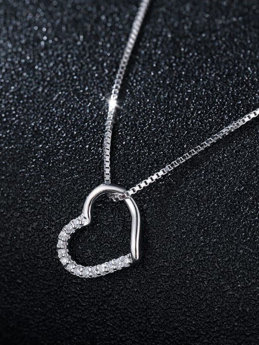 UNIENO 925 Sterling Silver With Platinum Plated Simplistic Heart Locket Necklace 1