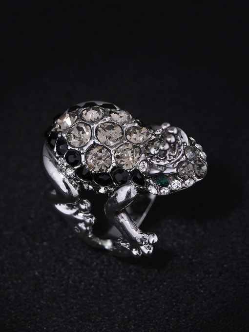 Wei Jia Personalized Exaggerated Cubic Rhinestones-studded Frog Alloy Ring 3