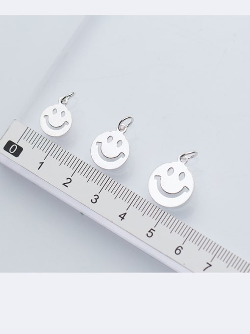 FAN 925 Sterling Silver With Silver Plated Cute Face smile Charms 2