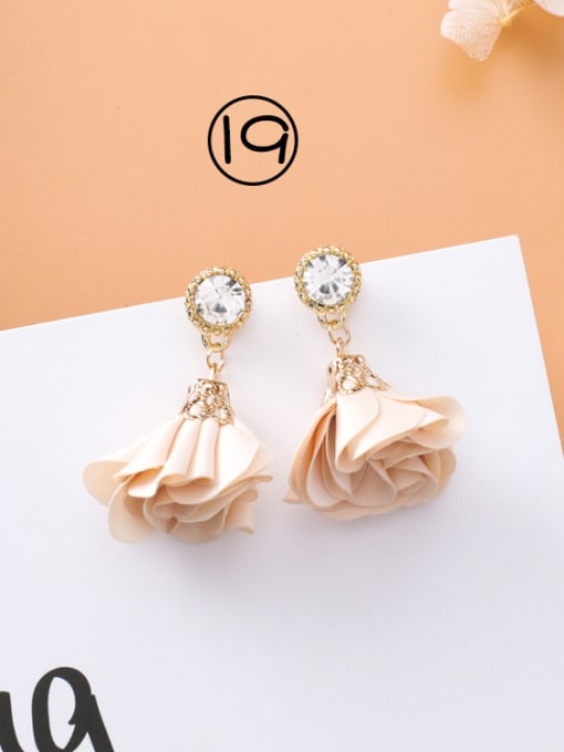 19#K5215 Alloy With Gold Plated Fashion Flower Chandelier Earrings