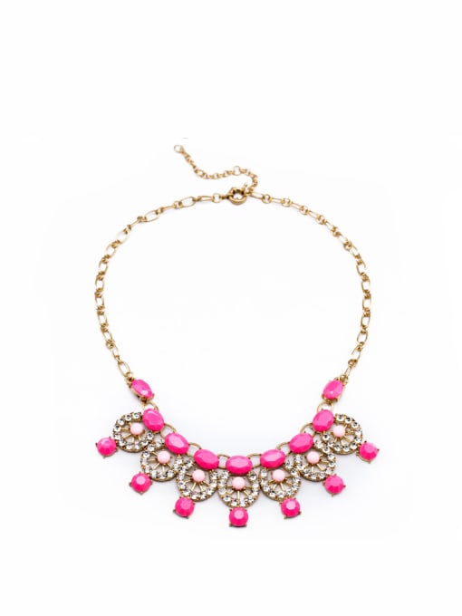 KM 2018 Alloy Artificial Stones Sweet and Elegant Sweater Necklace 0