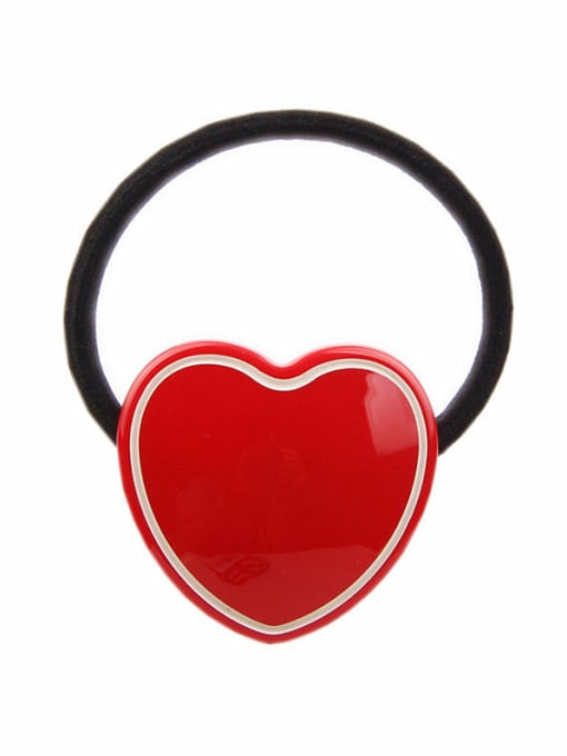 Big red Rubber Band With Cellulose Acetate  Cute Heart ShapedHair Ropes