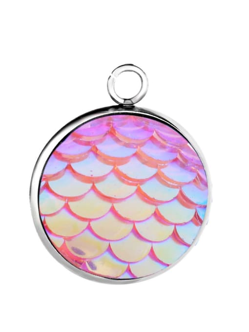 DAAT806-7 Stainless Steel With  Trendy Round With Mermaid scale Charms