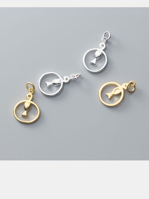 FAN 925 Sterling Silver With Silver Plated Simplistic Animal Charms and Electroplate gold & silver pendant 1
