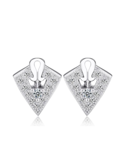 kwan Inverted Triangle Zircon Fashion Stud Earrings 0