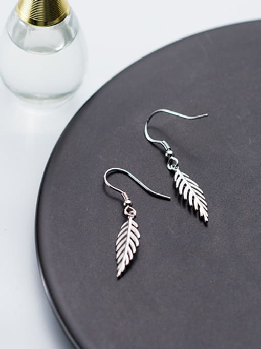 Rosh Women Fresh Leaf Shaped S925 Silver Drop Earrings 0