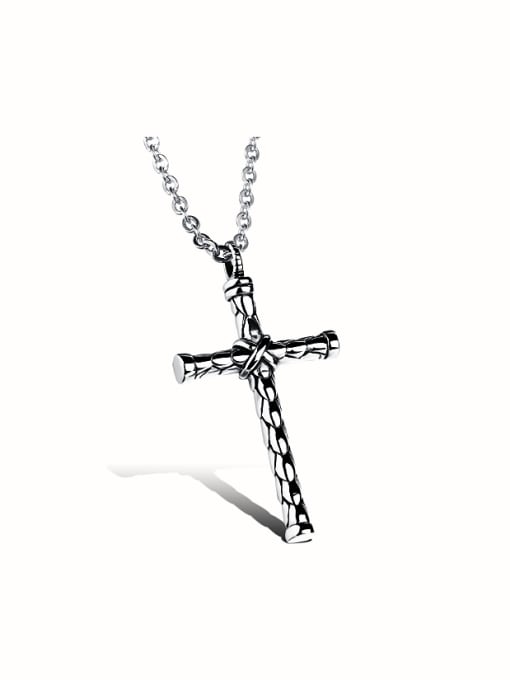 Open Sky Retro style Cross Titanium Necklace 0