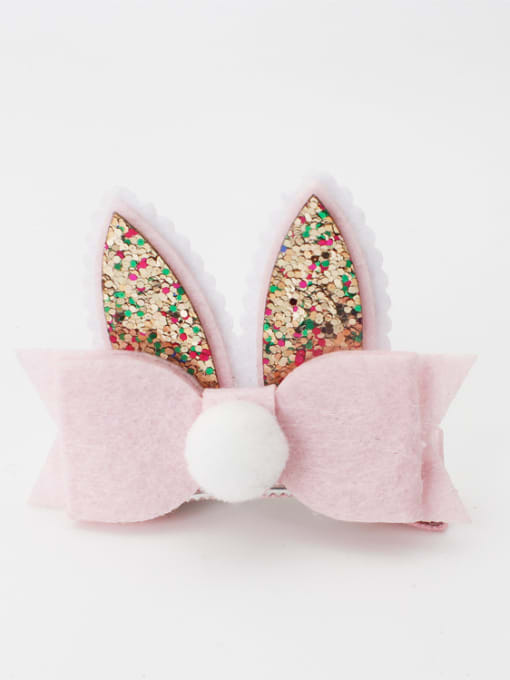 1 rabbit ears, bows and balls - Pink Lovely Animal Hair Clip