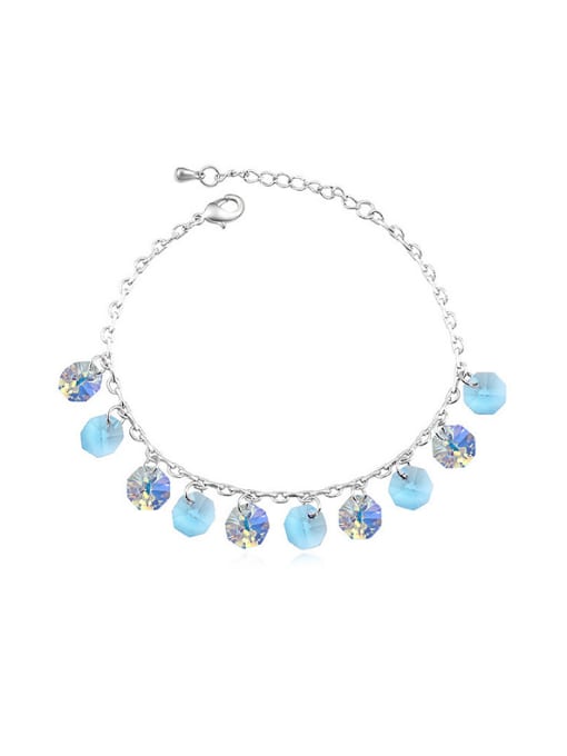 7 Simple Round austrian Crystals Alloy Anklet