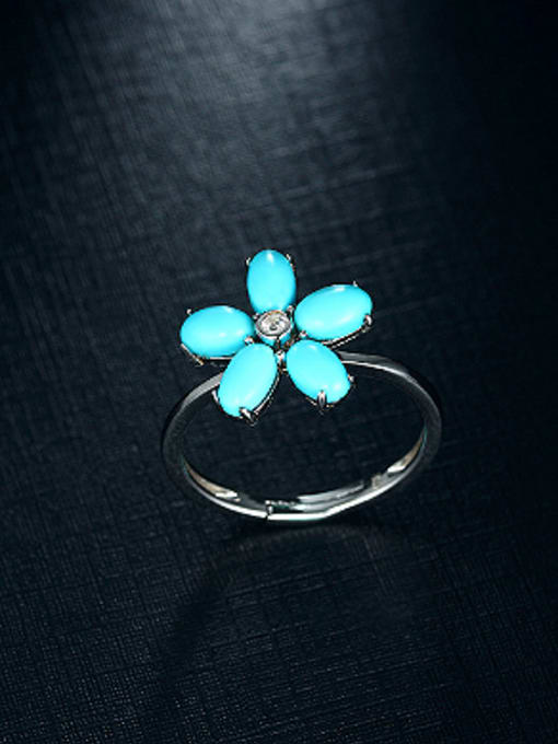Deli Fashion Turquoise Flowery Ring 2