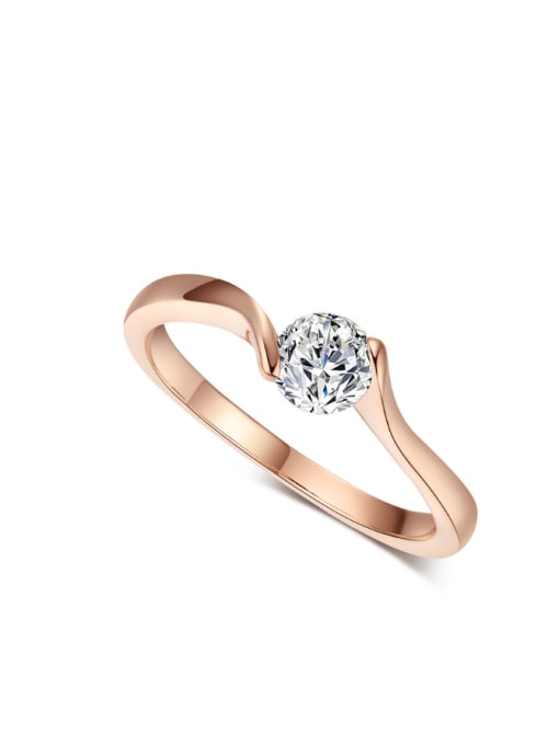 ZK Classical Simple Single Line Ring with Zircon 0