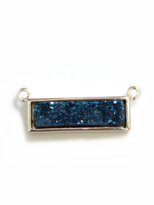 royal Blue Simple Rectangular Shiny Natural Crystal Pendant