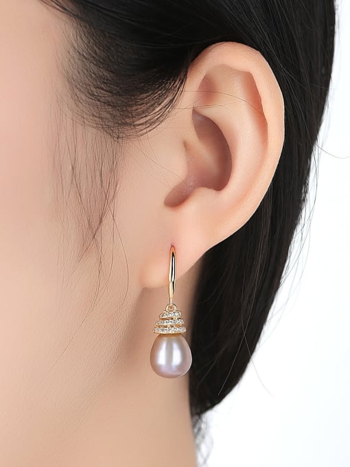 CCUI Sterling silver natural pearl earrings 2