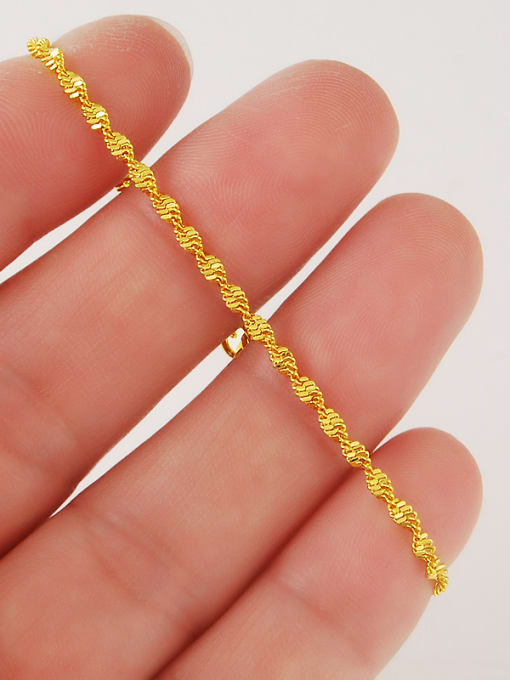 golden Exquisite 24K Gold Plated Wave Shaped Copper Bracelet