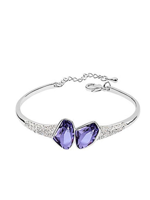 purple Simple Irregular austrian Crystals Alloy Bracelet