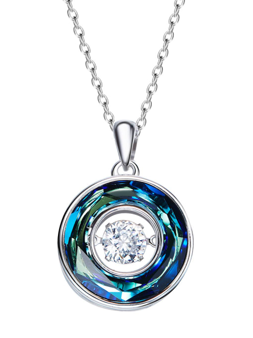 CEIDAI Fashion austrian Crystal Round Silver Necklace 0