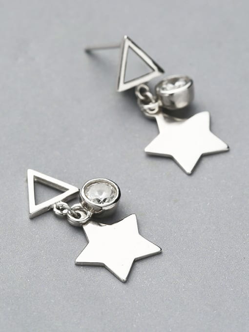 One Silver 925 Silver Triangle Shaped Stud drop earring 2