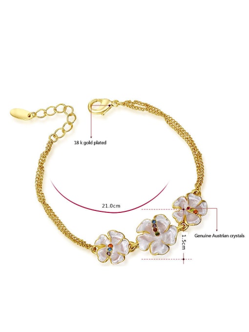 18K Gold High-quality Flower Shaped 18K Gold Bracelet