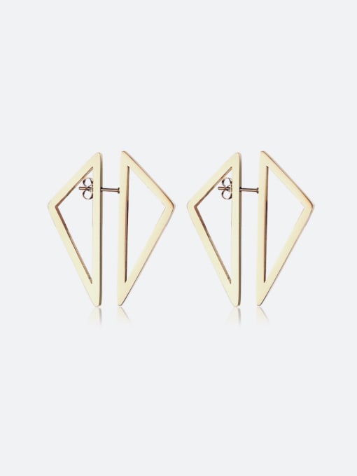 LI MUMU Trendy geometric triangle stainless steel earrings 0