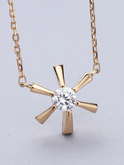 One Silver 2018 Rose Gold Plated Flower Necklace 3