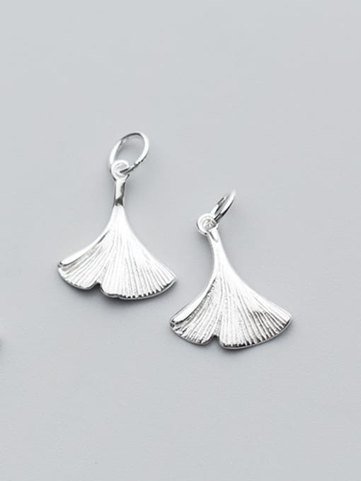 FAN 925 Sterling Silver With Silver Plated Trendy Ginkgo leaf Charms 1