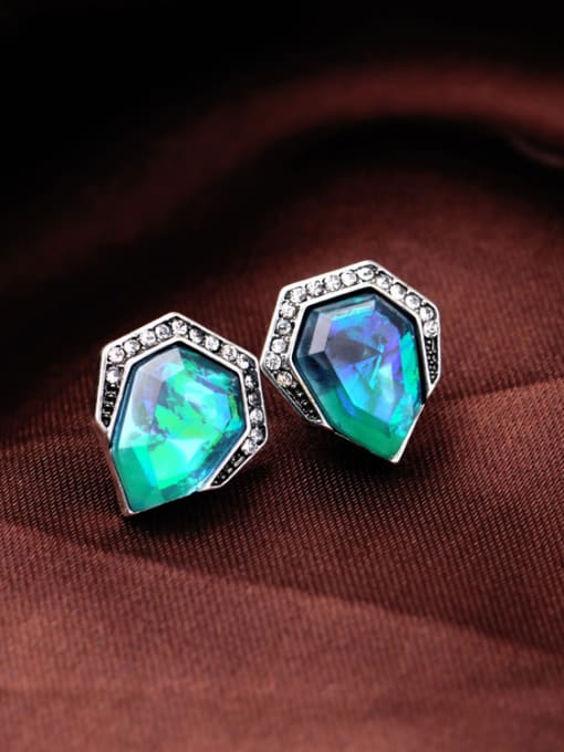 KM Alloy Fashion Exquisite Artificial Stones stud Earring 2