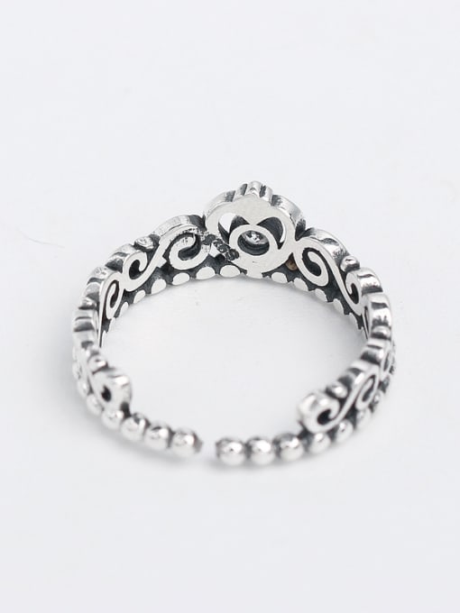 Peng Yuan Retro Silver Crown Opening Ring 1