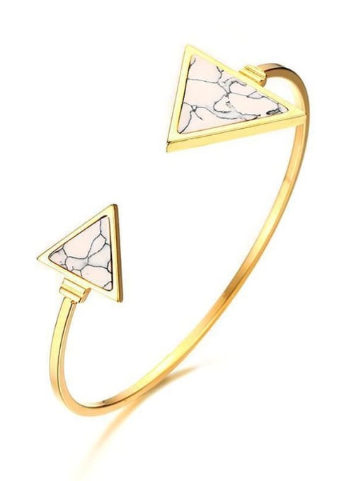 LI MUMU Triangular stainless steel open Bracelet