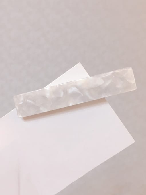 White marble Alloy With Cellulose Acetate  Simplistic Geometric Barrettes & Clips