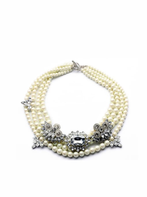 KM Artificial Pearl Multi -Layer Alloy Necklace 0