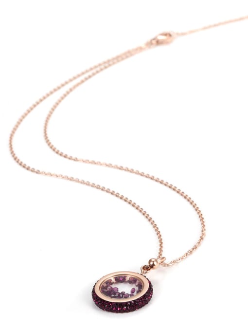 Purple Europe And The United States Rose Gold Titanium Crystal Custom Necklace