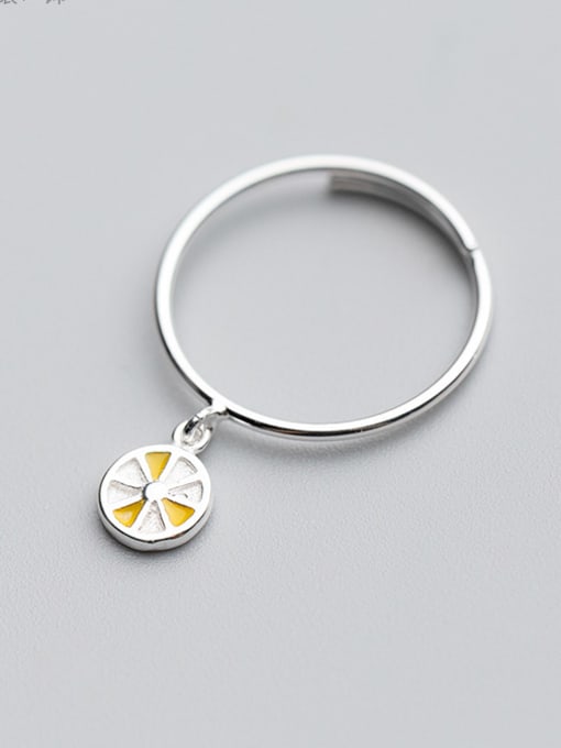 Rosh S925 silver ring, women's wind, personality, small lemon ring, lovely sweet fruit opening ring J3924
