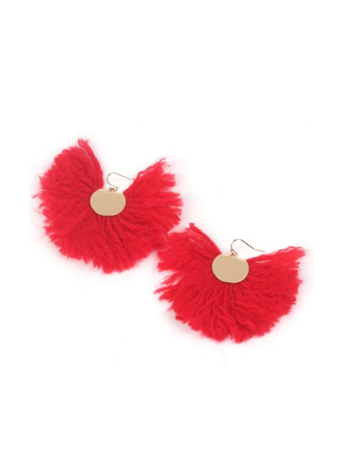 handmade Bohemia National Tassel Fan-shape Drop Earrings