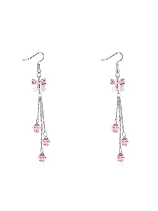 QIANZI Fashion austrian Crystals Butterfly Platinum Plated Earrings