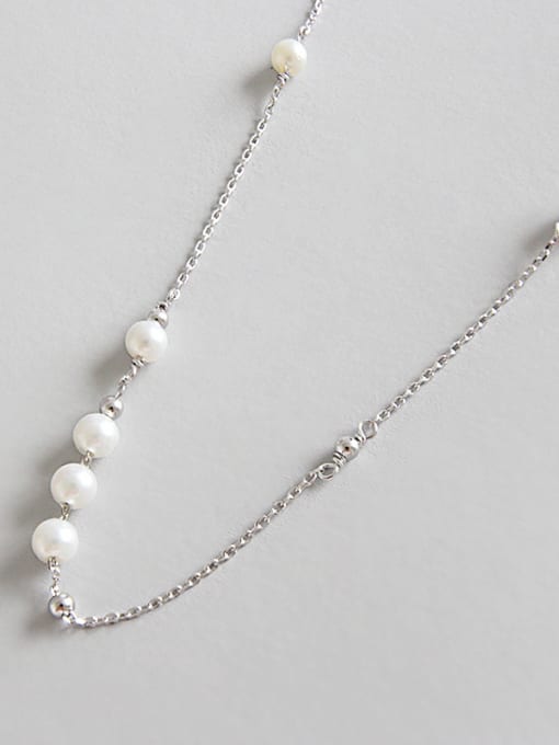 Sliver Sterling silver fashion temperament handmade beaded short necklace