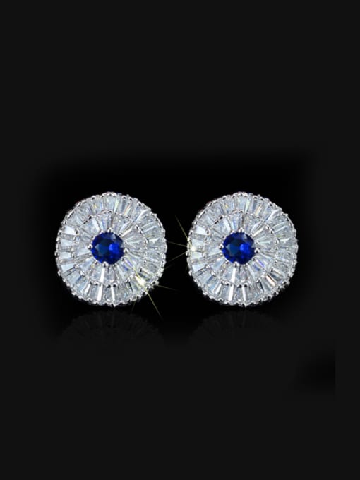 L.WIN Simple Style Noble Round Stud Cluster earring 0