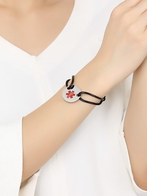 CONG Adjustable Round Shaped Artificial Leather Bracelet 1