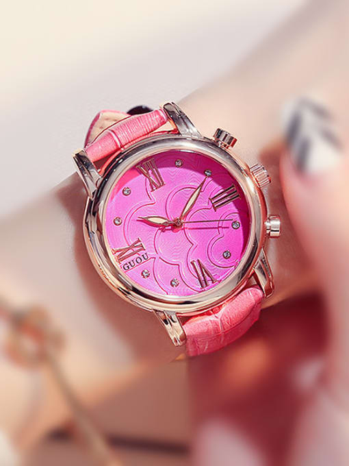 hot pink 2018 GUOU Brand Retro Roman Numerals Watch