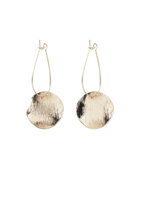 C  Round(gold) Alloy With Smooth  Simplistic Geometric Drop Earrings
