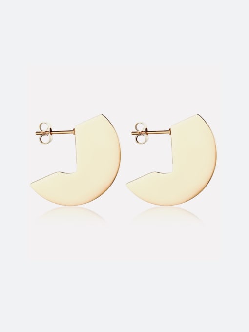 LI MUMU Simple geometric Stainless Steel Gold Earrings 0