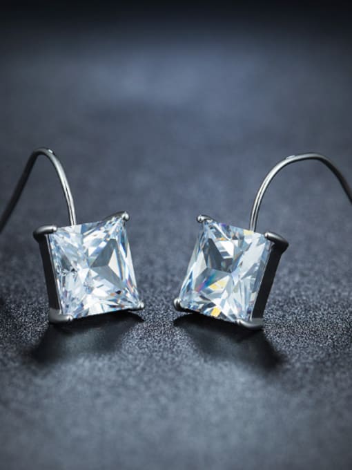 UNIENO Fashion Square Zircon Stud Earrings 1