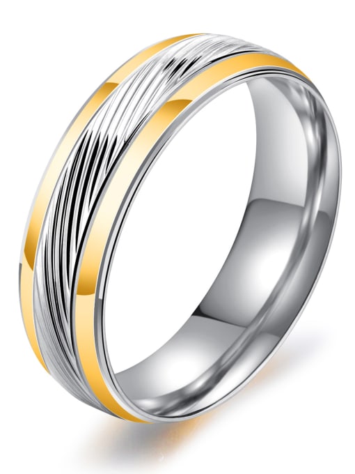 Open Sky Stainless Steel With Gold Plated Simplistic Round Rings 0